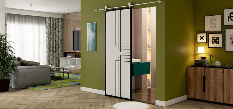 sliding bathroom door installation in Oakland Park